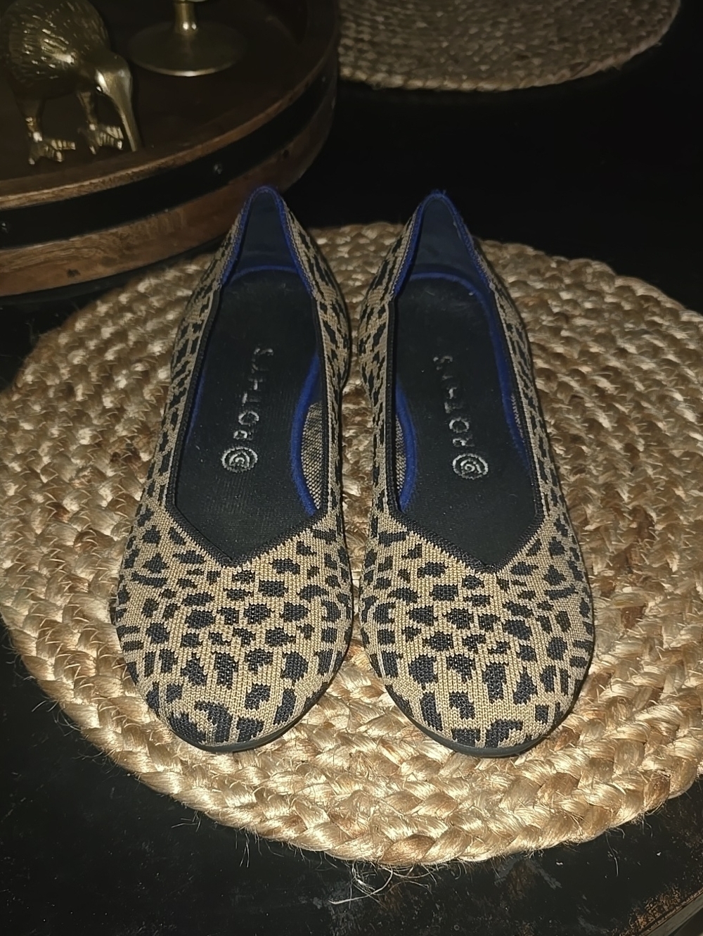 LIKE NEW Rothy's The Point Leopard Print Ballet Flats 11m